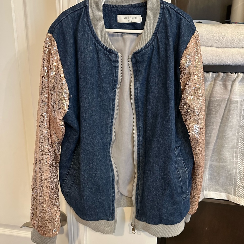 Girls’ glitter unicorn jacket - Picture 2 of 2